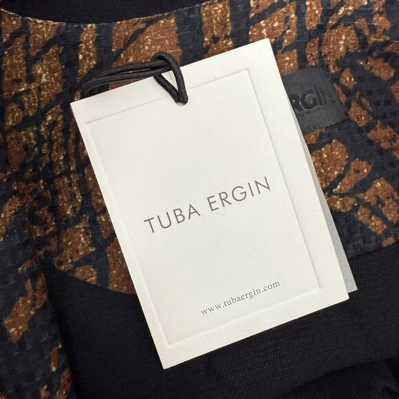 Tuba Ergin Jacket Womens Extra Small Brown Black Indie Bomber Jacket Designer - Picture 14 of 16